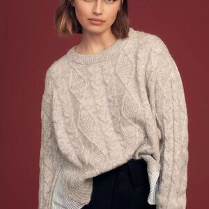 Anthropologie Cable Twofer Tie Sweater